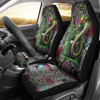 Geb Ancient Egyptian Car Seat Cover with Serpent Throne and Snake Skin Texture Egyptian Earth God Tribute - Wonder Print Shop