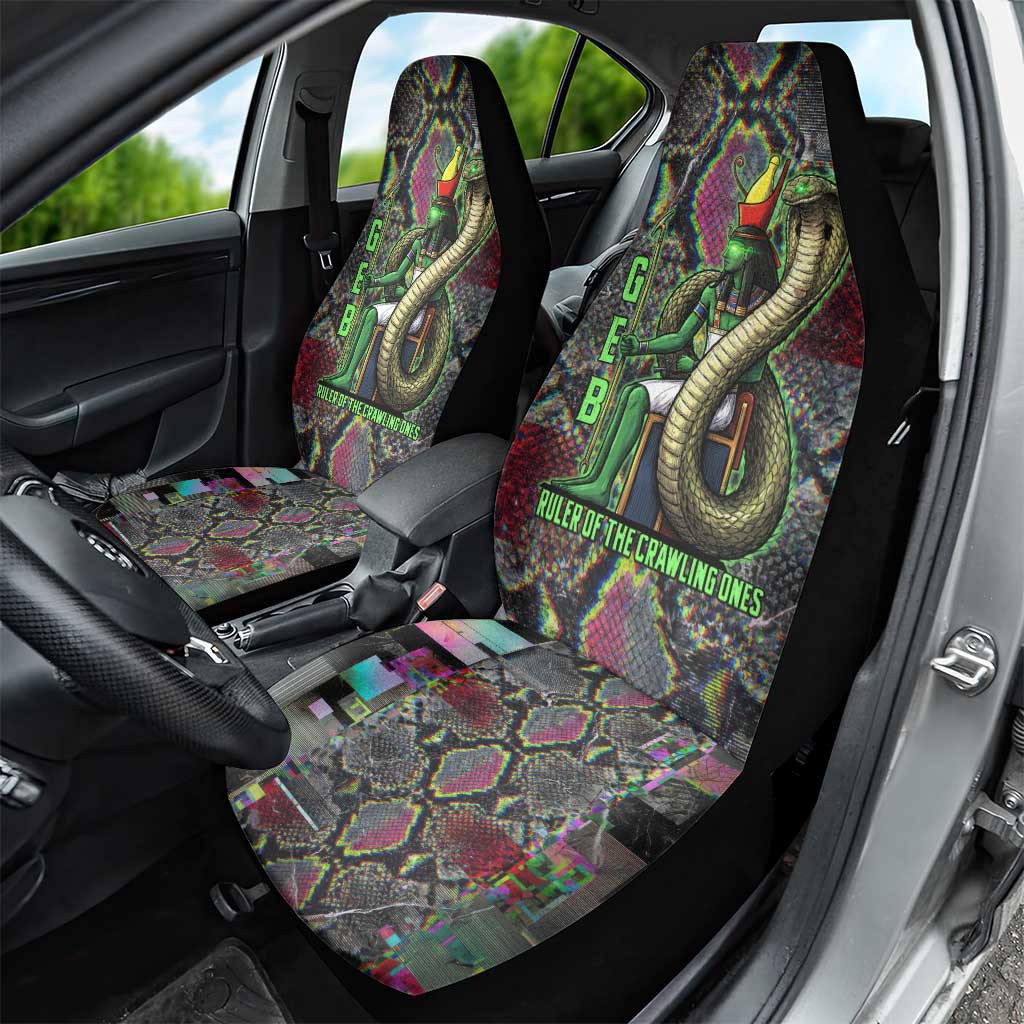 Geb Ancient Egyptian Car Seat Cover with Serpent Throne and Snake Skin Texture Egyptian Earth God Tribute - Wonder Print Shop