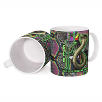 Geb Ancient Egyptian Ceramic Mug with Serpent Throne and Snake Skin Texture Egyptian Earth God Tribute - Wonder Print Shop