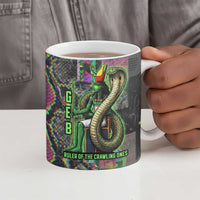 Geb Ancient Egyptian Ceramic Mug with Serpent Throne and Snake Skin Texture Egyptian Earth God Tribute - Wonder Print Shop