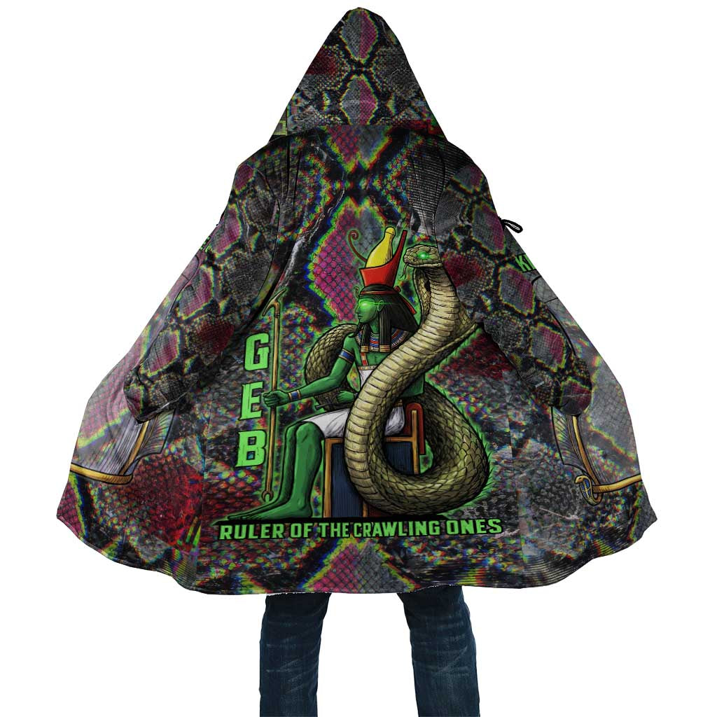Geb Ancient Egyptian Cloak with Serpent Throne and Snake Skin Texture Egyptian Earth God Tribute - Wonder Print Shop