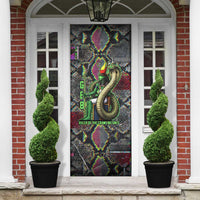 Geb Ancient Egyptian Door Cover with Serpent Throne and Snake Skin Texture Egyptian Earth God Tribute - Wonder Print Shop