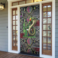 Geb Ancient Egyptian Door Cover with Serpent Throne and Snake Skin Texture Egyptian Earth God Tribute - Wonder Print Shop