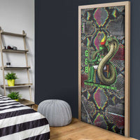 Geb Ancient Egyptian Door Cover with Serpent Throne and Snake Skin Texture Egyptian Earth God Tribute - Wonder Print Shop