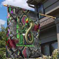 Geb Ancient Egyptian Garden Flag with Serpent Throne and Snake Skin Texture Egyptian Earth God Tribute - Wonder Print Shop