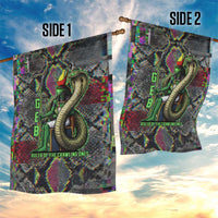 Geb Ancient Egyptian Garden Flag with Serpent Throne and Snake Skin Texture Egyptian Earth God Tribute - Wonder Print Shop
