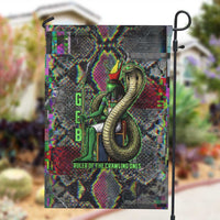 Geb Ancient Egyptian Garden Flag with Serpent Throne and Snake Skin Texture Egyptian Earth God Tribute - Wonder Print Shop