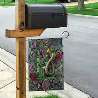 Geb Ancient Egyptian Garden Flag with Serpent Throne and Snake Skin Texture Egyptian Earth God Tribute - Wonder Print Shop