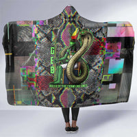 Geb Ancient Egyptian Hooded Blanket with Serpent Throne and Snake Skin Texture Egyptian Earth God Tribute - Wonder Print Shop