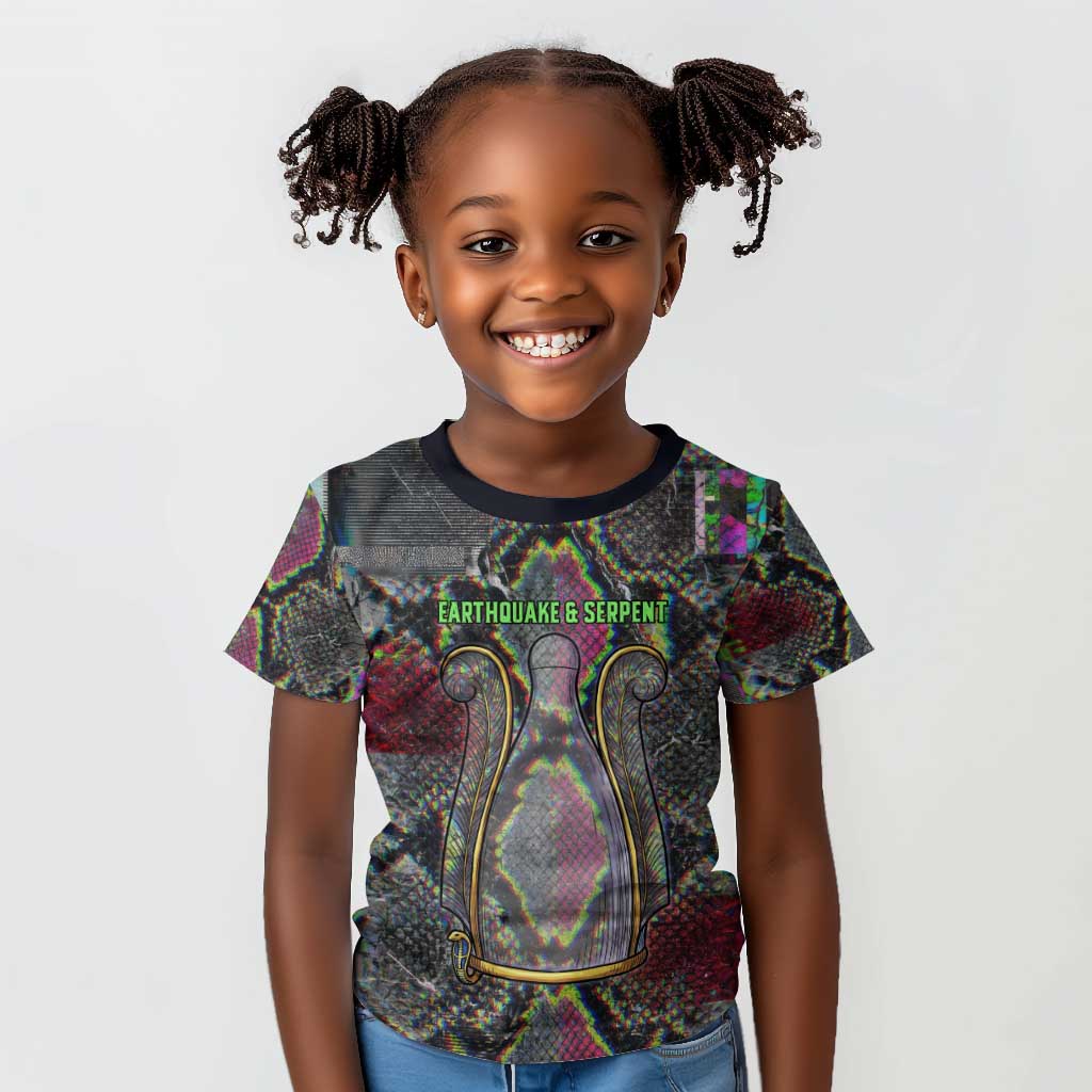 Geb Ancient Egyptian Kid T shirt with Serpent Throne and Snake Skin Texture Egyptian Earth God Tribute - Wonder Print Shop