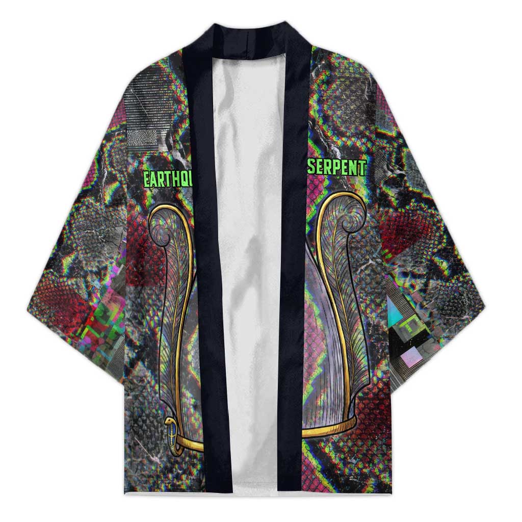 Geb Ancient Egyptian Kimono with Serpent Throne and Snake Skin Texture Egyptian Earth God Tribute - Wonder Print Shop