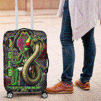 Geb Ancient Egyptian Luggage Cover with Serpent Throne and Snake Skin Texture Egyptian Earth God Tribute - Wonder Print Shop