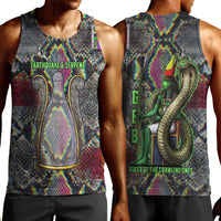 Geb Ancient Egyptian Men Tank Top with Serpent Throne and Snake Skin Texture Egyptian Earth God Tribute - Wonder Print Shop