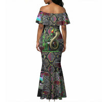 Geb Ancient Egyptian Mermaid Dress with Serpent Throne and Snake Skin Texture Egyptian Earth God Tribute - Wonder Print Shop