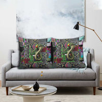 Geb Ancient Egyptian Pillow Cover with Serpent Throne and Snake Skin Texture Egyptian Earth God Tribute - Wonder Print Shop