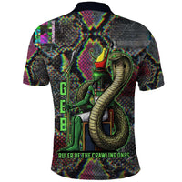 Geb Ancient Egyptian Polo Shirt with Serpent Throne and Snake Skin Texture Egyptian Earth God Tribute - Wonder Print Shop