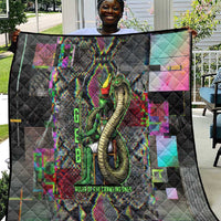 Geb Ancient Egyptian Quilt with Serpent Throne and Snake Skin Texture Egyptian Earth God Tribute - Wonder Print Shop