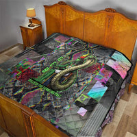 Geb Ancient Egyptian Quilt with Serpent Throne and Snake Skin Texture Egyptian Earth God Tribute - Wonder Print Shop