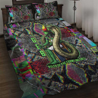 Geb Ancient Egyptian Quilt Bed Set with Serpent Throne and Snake Skin Texture Egyptian Earth God Tribute - Wonder Print Shop