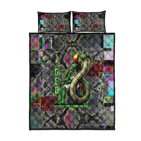 Geb Ancient Egyptian Quilt Bed Set with Serpent Throne and Snake Skin Texture Egyptian Earth God Tribute - Wonder Print Shop