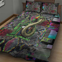 Geb Ancient Egyptian Quilt Bed Set with Serpent Throne and Snake Skin Texture Egyptian Earth God Tribute - Wonder Print Shop