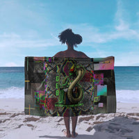 Geb Ancient Egyptian Sarong with Serpent Throne and Snake Skin Texture Egyptian Earth God Tribute - Wonder Print Shop