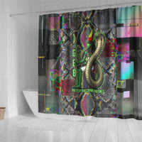 Geb Ancient Egyptian Shower Curtain with Serpent Throne and Snake Skin Texture Egyptian Earth God Tribute - Wonder Print Shop