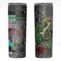 Geb Ancient Egyptian Skinny Tumbler with Serpent Throne and Snake Skin Texture Egyptian Earth God Tribute - Wonder Print Shop