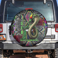 Geb Ancient Egyptian Spare Tire Cover with Serpent Throne and Snake Skin Texture Egyptian Earth God Tribute - Wonder Print Shop