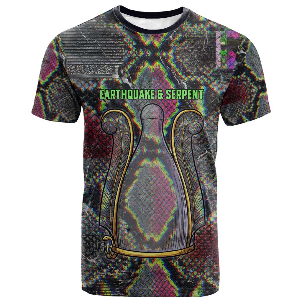 Geb Ancient Egyptian T shirt with Serpent Throne and Snake Skin Texture Egyptian Earth God Tribute - Wonder Print Shop