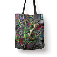 Geb Ancient Egyptian Tote Bag with Serpent Throne and Snake Skin Texture Egyptian Earth God Tribute - Wonder Print Shop