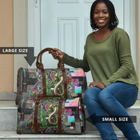 Geb Ancient Egyptian Travel Bag with Serpent Throne and Snake Skin Texture Egyptian Earth God Tribute - Wonder Print Shop