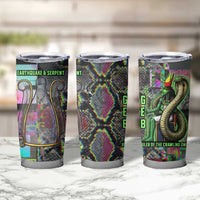 Geb Ancient Egyptian Tumbler Cup with Serpent Throne and Snake Skin Texture Egyptian Earth God Tribute - Wonder Print Shop