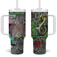Geb Ancient Egyptian Tumbler With Handle with Serpent Throne and Snake Skin Texture Egyptian Earth God Tribute - Wonder Print Shop