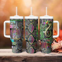 Geb Ancient Egyptian Tumbler With Handle with Serpent Throne and Snake Skin Texture Egyptian Earth God Tribute - Wonder Print Shop