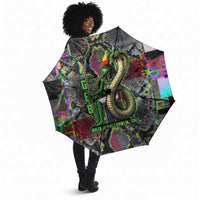 Geb Ancient Egyptian Umbrella with Serpent Throne and Snake Skin Texture Egyptian Earth God Tribute - Wonder Print Shop