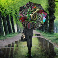 Geb Ancient Egyptian Umbrella with Serpent Throne and Snake Skin Texture Egyptian Earth God Tribute - Wonder Print Shop