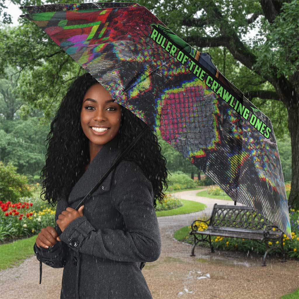 Geb Ancient Egyptian Umbrella with Serpent Throne and Snake Skin Texture Egyptian Earth God Tribute - Wonder Print Shop
