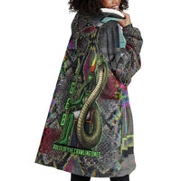 Geb Ancient Egyptian Wearable Blanket Hoodie with Serpent Throne and Snake Skin Texture Egyptian Earth God Tribute - Wonder Print Shop