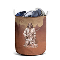 Geronimo Native American Laundry Basket Rifle and Desert Landscape Native American Warrior - Wonder Print Shop