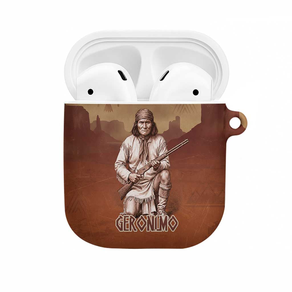 Geronimo Native American AirPods Case Rifle and Desert Landscape Native American Warrior - Wonder Print Shop