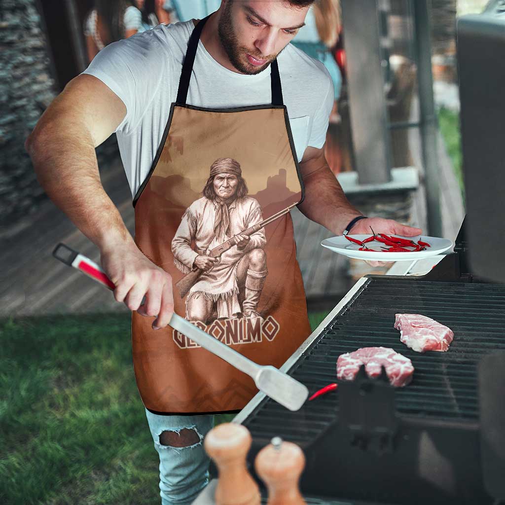 Geronimo Native American Apron Rifle and Desert Landscape Native American Warrior - Wonder Print Shop
