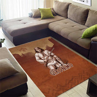 Geronimo Native American Area Rug Rifle and Desert Landscape Native American Warrior - Wonder Print Shop