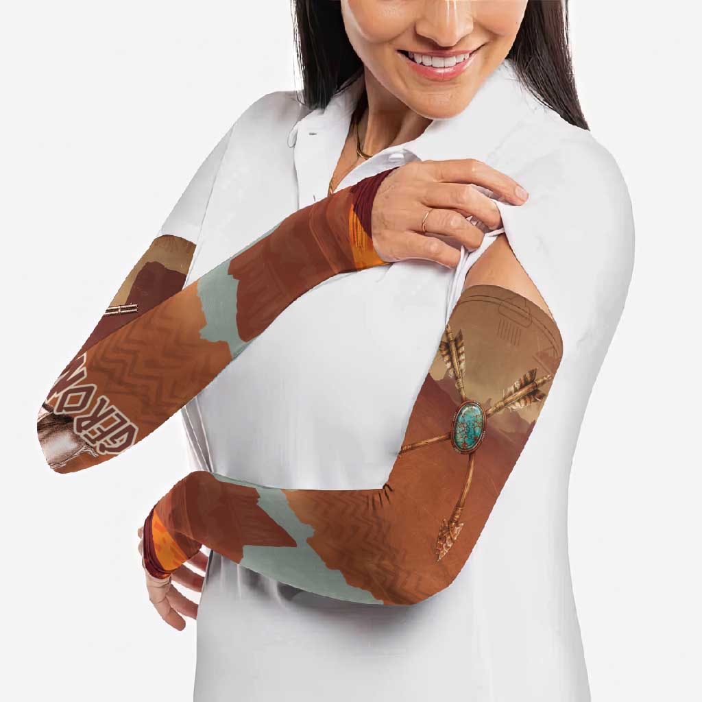 Geronimo Native American Arm Sleeves Rifle and Desert Landscape Native American Warrior - Wonder Print Shop