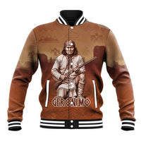 Geronimo Native American Baseball Jacket Rifle and Desert Landscape Native American Warrior - Wonder Print Shop