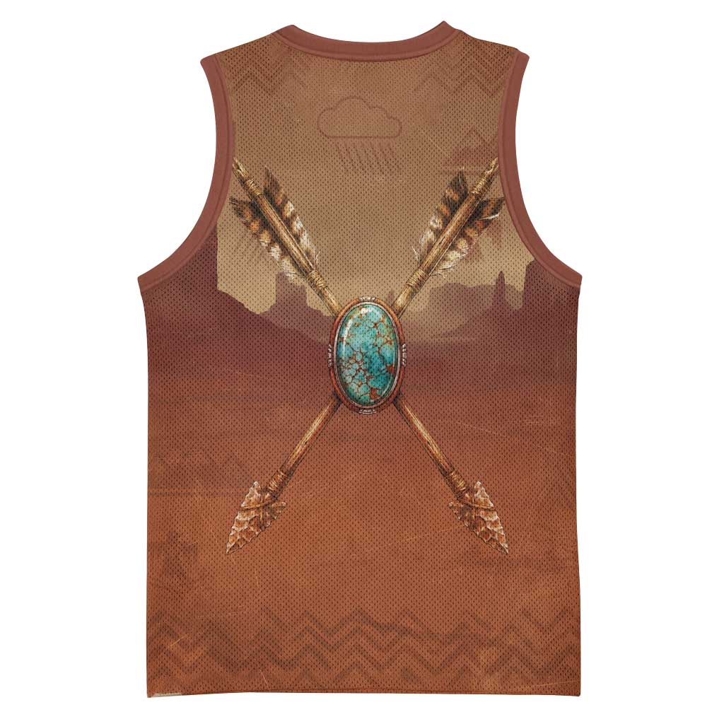 Geronimo Native American Basketball Jersey Rifle and Desert Landscape Native American Warrior - Wonder Print Shop