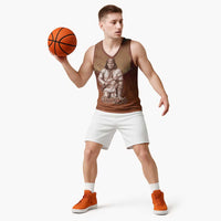 Geronimo Native American Basketball Jersey Rifle and Desert Landscape Native American Warrior - Wonder Print Shop