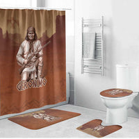 Geronimo Native American Bathroom Set Rifle and Desert Landscape Native American Warrior - Wonder Print Shop