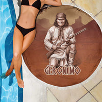 Geronimo Native American Beach Blanket Rifle and Desert Landscape Native American Warrior - Wonder Print Shop