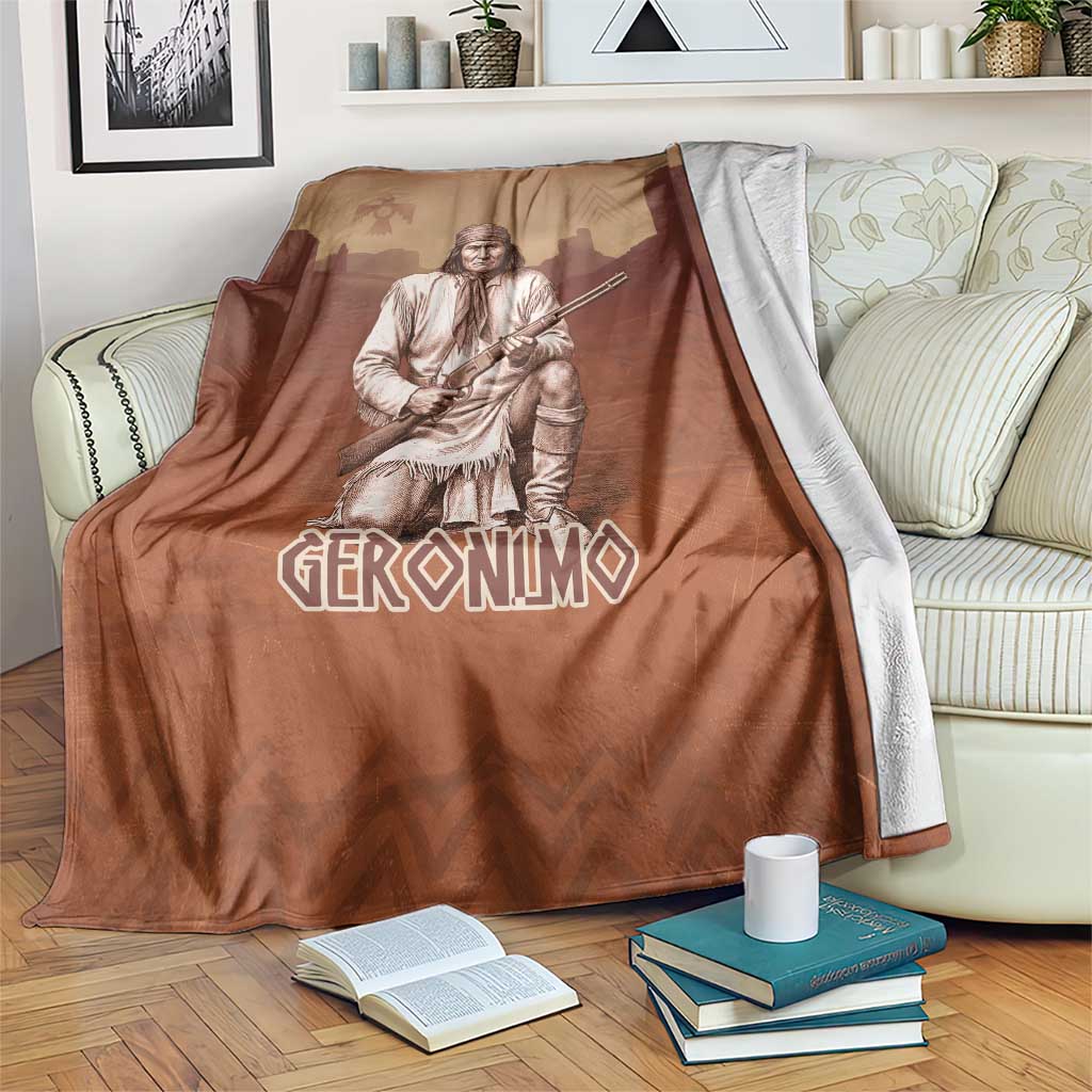Geronimo Native American Blanket Rifle and Desert Landscape Native American Warrior - Wonder Print Shop